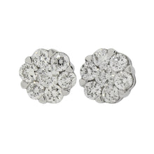 Load image into Gallery viewer, 1.00  Cts  14st Cluster Earring 14K SCREW BACK