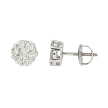 Load image into Gallery viewer, 1.00  Cts  14st Cluster Earring 14K SCREW BACK