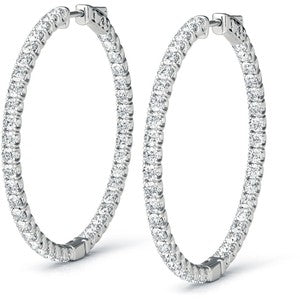 2.50 Cts Diamond Hoop Earring H-I Si - 2